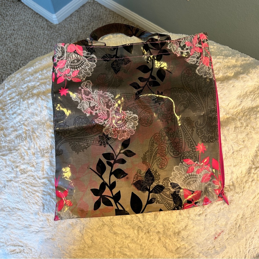 Paperchase Floral Coated-Canvas PVC Tote Bag